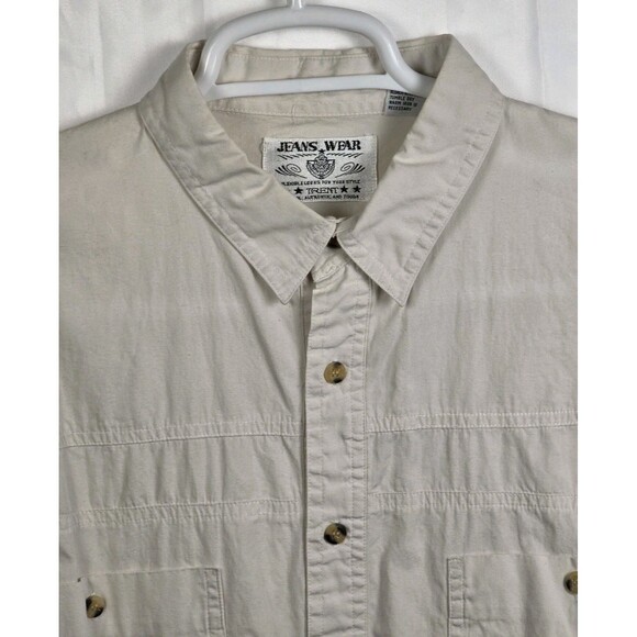 Jeans Wear Trent Men's XL Cream Color Long Sleeve  Button Up Shirt - Picture 2 of 9